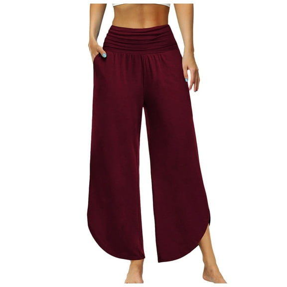 Women's Wide Leg Yoga Pants High Waisted Comfy Dance Sweatpants Loose Casual Soft Lounge Joggers for Women with Pockets
