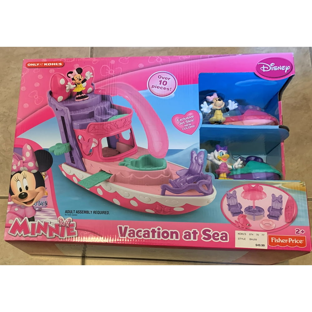 Disney Minnie Mouse Vacation at Sea Boat Playset with Minnie Daisy and 2 Jet Skiis NEW factory