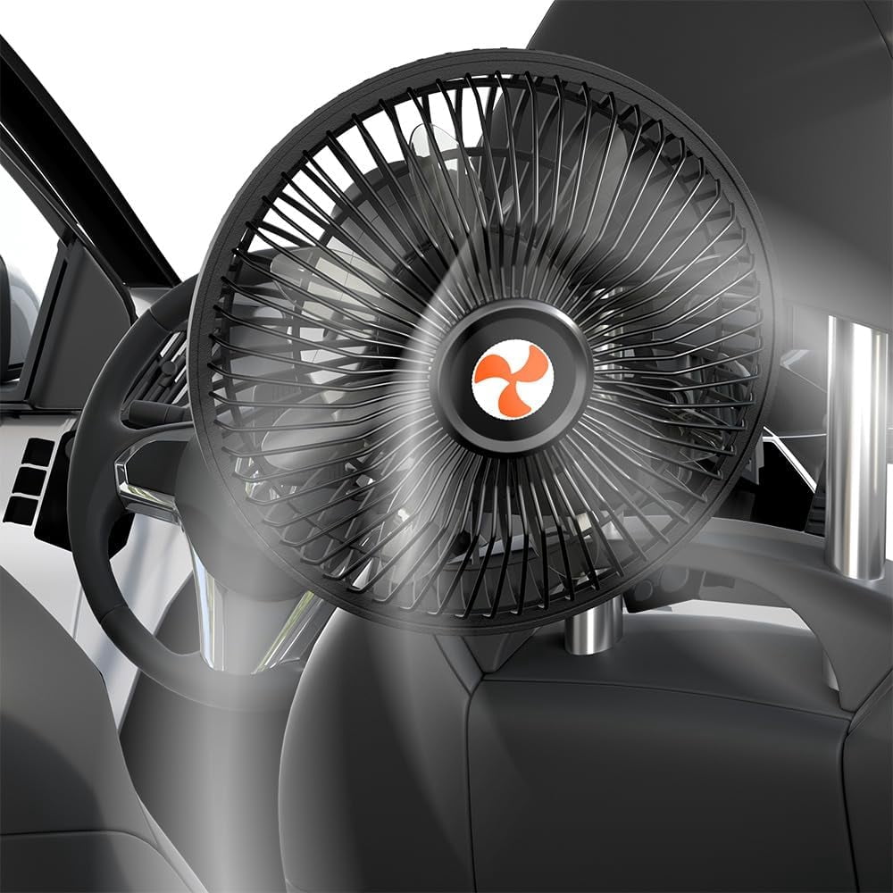 12 Volt Oscillating Fan, Portable Car Fan Wide-Bound Cooling Ventilation, Car DC Clip Fan, Truck, RV, Automotive 12v Fan