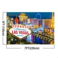 thumbnail image 2 of ABPHOTO Polyester 7x5ft Backdrop Dawn Scene of Las Vegas Backdrop for Photography Tall Buildings Sky Wheel Las Vegas Billboard Photography Studio Backdrop, 2 of 3