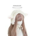 thumbnail image 2 of Yokua Daily White Color Hat Lovely Sheep Ear Shape Hat for Late Autumn Winter Wear, 2 of 8