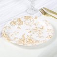 thumbnail image 4 of Efavormart 25 Pack French Toile Disposable Dinner Plates, White Gold Round Paper Party Plates - 9", 4 of 11