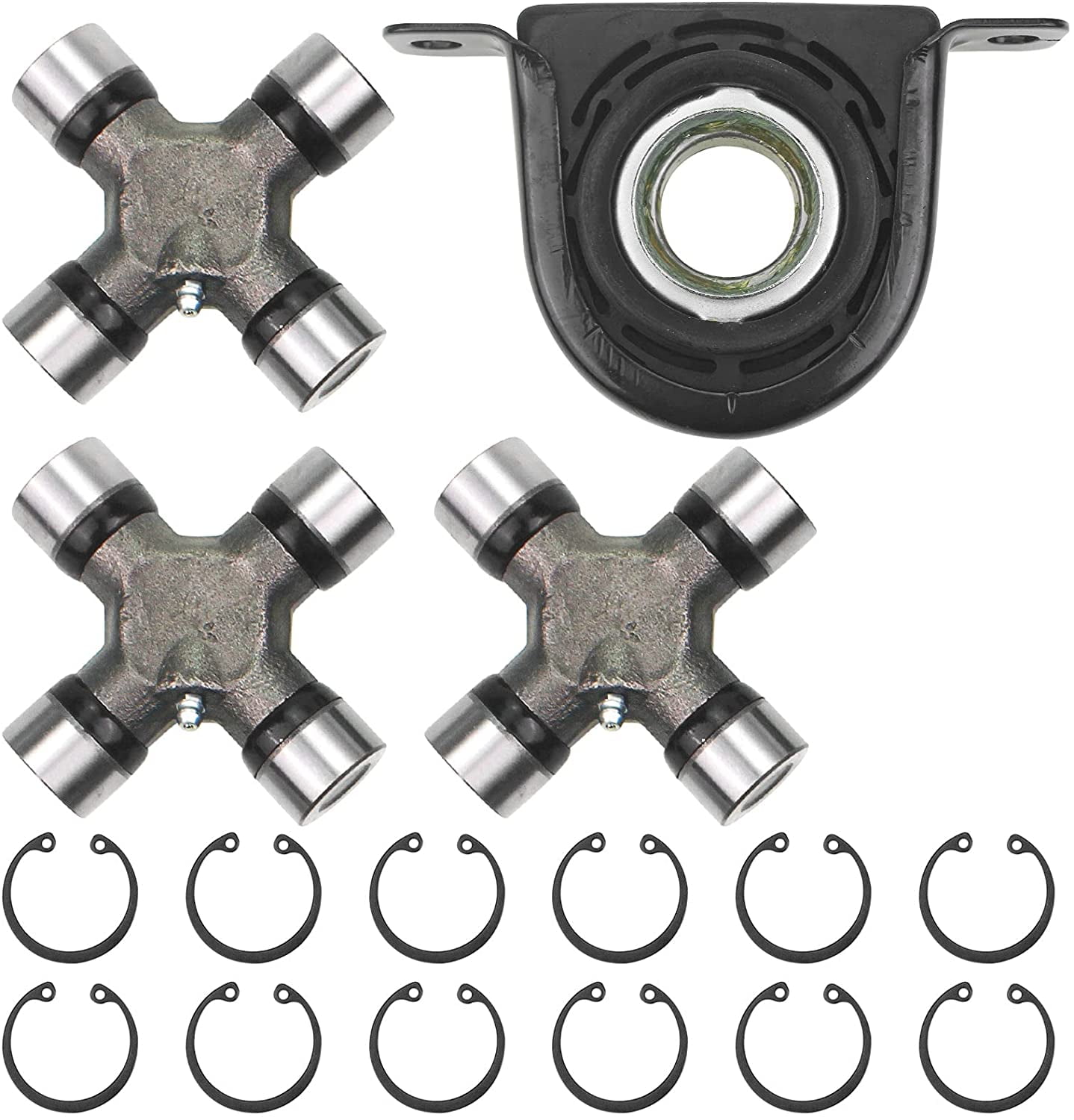 (4WD) Driveshaft Carrier Bearing and U Joint Kit for Ford F250 F350