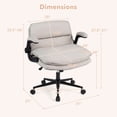 thumbnail image 3 of Gymax Chaise Croisée sur Roulettes avec Accoudoirs Relevables Hauteur Réglable Dossier Grand Beige, 3 of 10