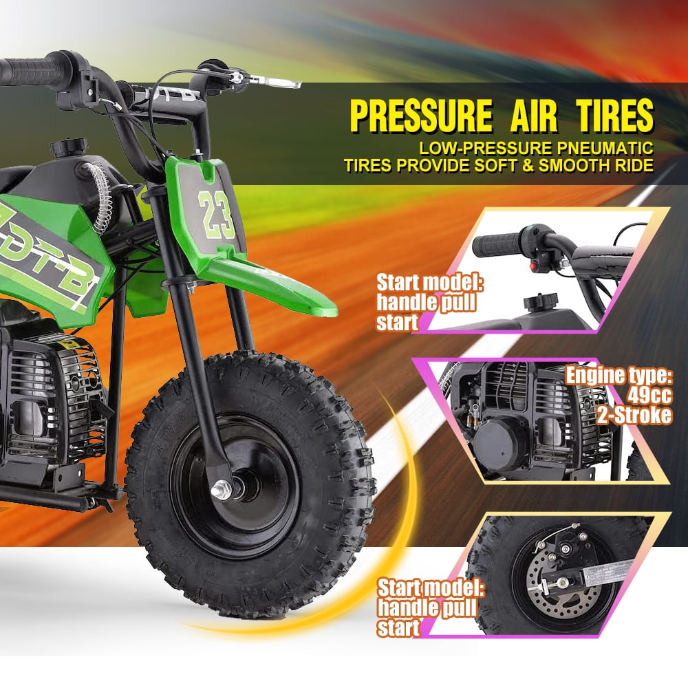 HOVERHEART Mini Kid Dirt Bike, Motorcycle Dimensions 38''L x 22''W x 26''H, 50 CC 2-Stroke Dirt Bike With Off-Road Tire, W/ EPA Approved Gas Powered Engine for Kids over Age 8 (Model: DB02)