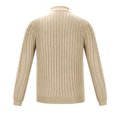 thumbnail image 4 of Yiliang Cable knit Classic Sweater for Men Fall and Winter Long Sleeve Warm and Thermal Top Clothes ,Khaki,L, 4 of 5