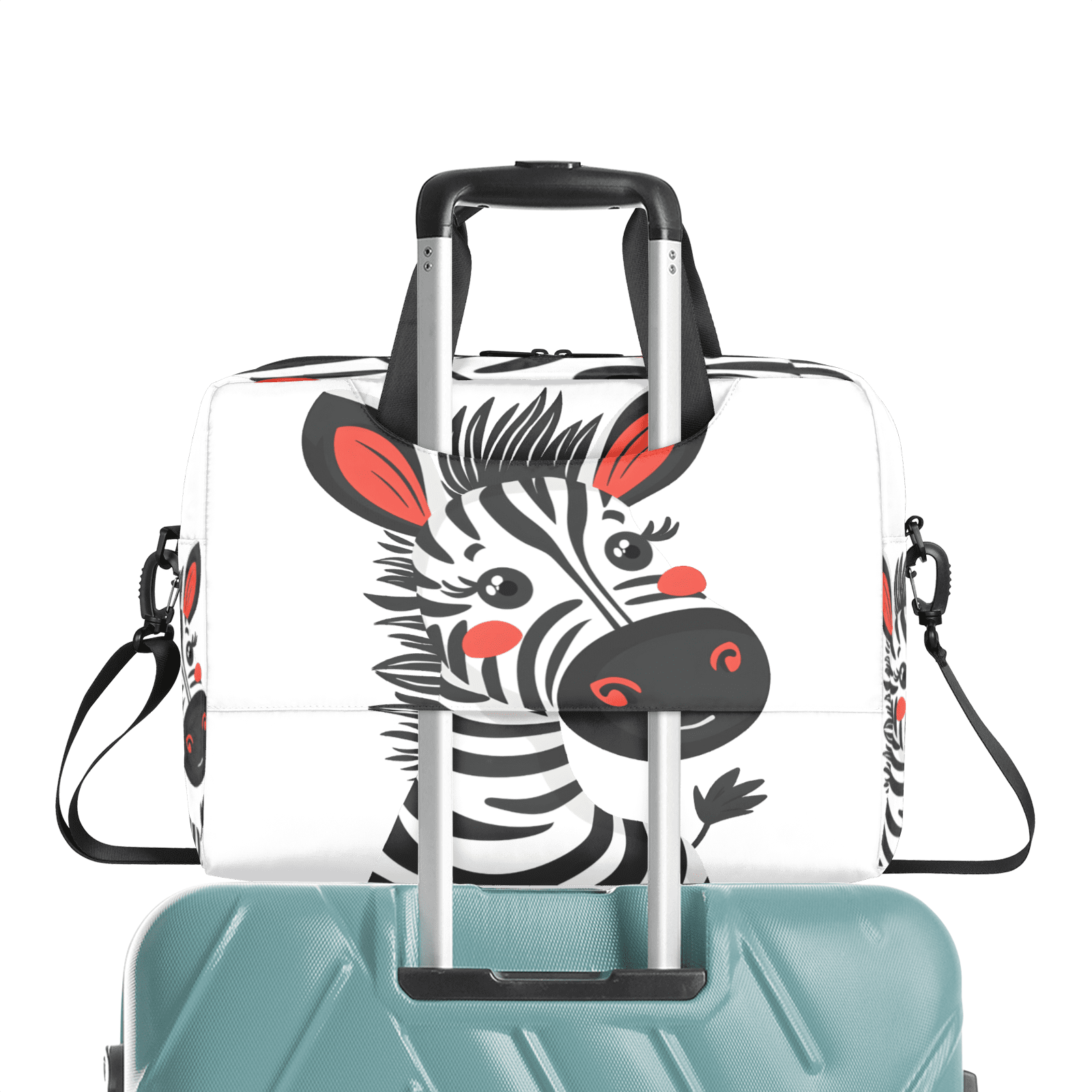 Herdesigns Cute Zebra Laptop Bag for Women Men, Computer Case Briefcase Messenger Bags, 15-15.6 inch Laptop Sleeve Shoulder Bag