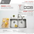 thumbnail image 6 of Stylish Dual Mount 31" Stainless Steel Double Bowl Kitchen Sink with Grids & Strainers S-401G, 6 of 11