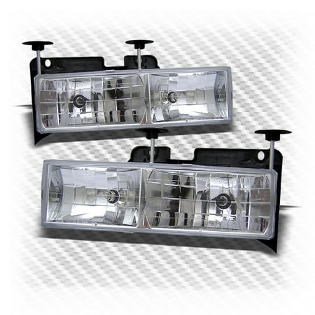 1991 1992 1993 Escort Tracer 1988-1998 Chevy/GMC C/K Series Suburban 1995-1999 Tahoe Headlights Pair 1989 1990 1991 1992 1993 1994 1995 1996 1997 ()