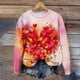 thumbnail image 4 of Mujeres de Manga Larga Tops Casual en Forma de Corazón Impresión Cuello Redondo Blusa Casual Suave, Verano de Manga Larga Tops para Mujeres, 4 of 4