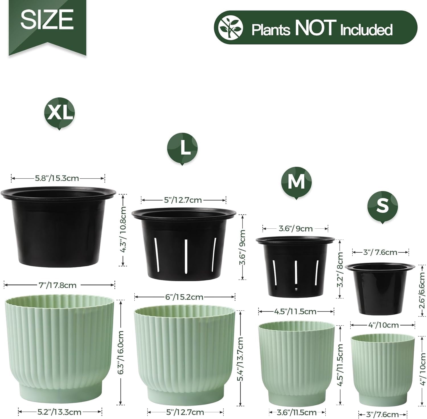 4 Inch Self Watering Plant Pots 6 Pack Small Indoor Planters for African Violets Succulents Durable White Plastic Gardening Containers