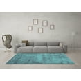 thumbnail image 3 of Ahgly Company Machine Washable Indoor Rectangle Abstract Turquoise Blue Contemporary Area Rugs, 6' x 9', 3 of 4