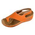 thumbnail image 6 of Orthopedic Sandals for Women Low Wedge Arch Support Flip Flops Hook and Loop Slingback Summer Outdoor Nonslip Walking Shoes Orange Size 7, 6 of 6