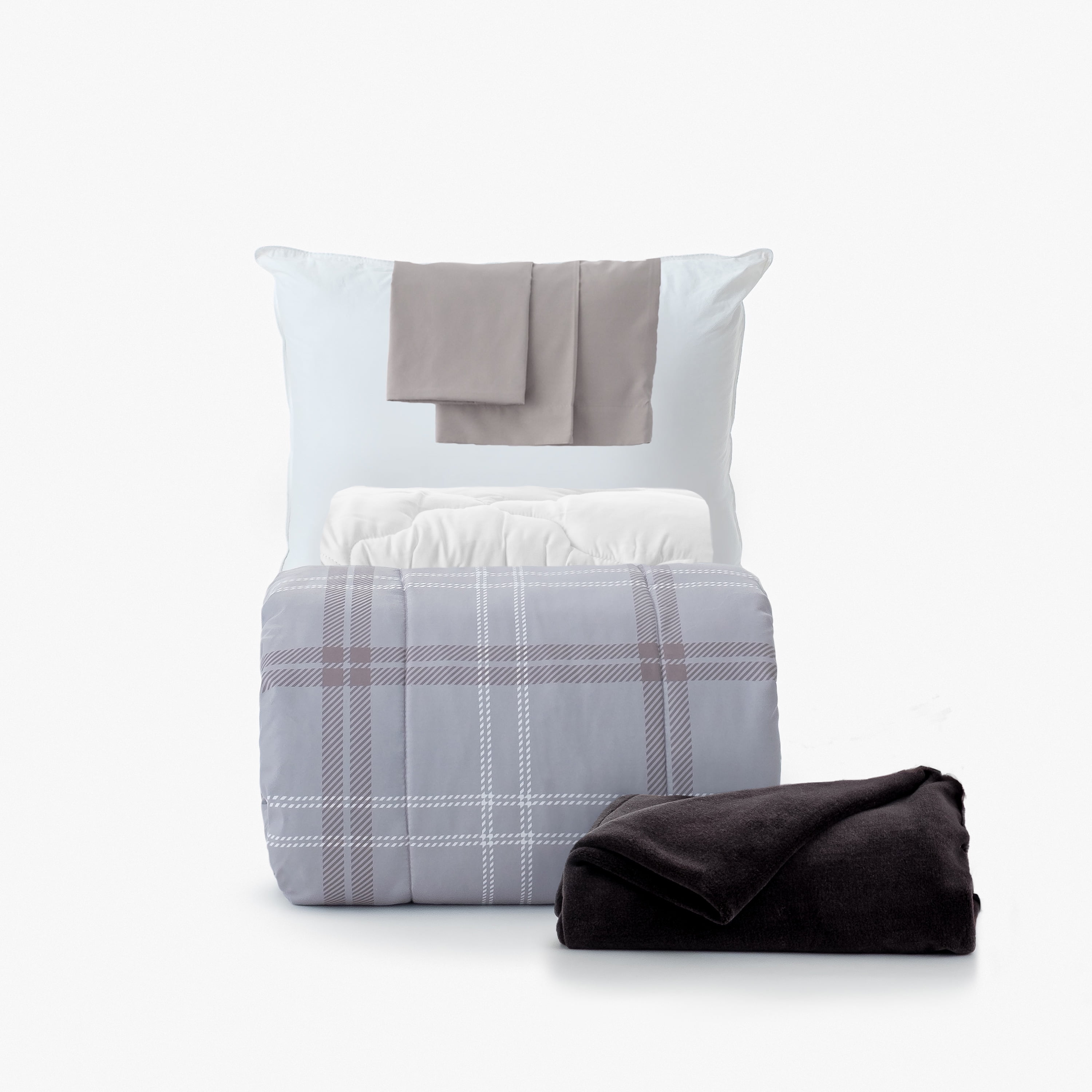 Dawn 7Piece College Dorm Bedding Bundle in David Gray, Twin XL