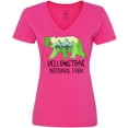 thumbnail image 3 of Inktastic Yellowstone National Park- Mountains and Bear Shape Women's V-Neck T-Shirt, 3 of 5