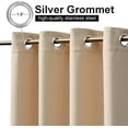 thumbnail image 2 of Weighted Outdoor Curtains for Patio Waterproof 84 inches Long 2 Panels, Windproof Drapes Top & Bottom Grommets, Thermal Insulated Blinds Keep Privacy for Yard/Porch, Biscotti Beige, 52" Wide, 2 of 9