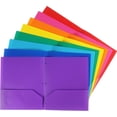 thumbnail image 2 of 8 Pack Colored Plastic Folders Durable Heavy Duty File Folders with 2 Pockets Poly 3 Hole Punched 2 Pocket Folders for School for School Office 8 Pack-multicolor With 3 Hole, 2 of 7