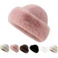 thumbnail image 1 of Womens Winter Faux Fur Bucket Hat,Fluffy Furry Warm Hat for Cold Weather, 1 of 7