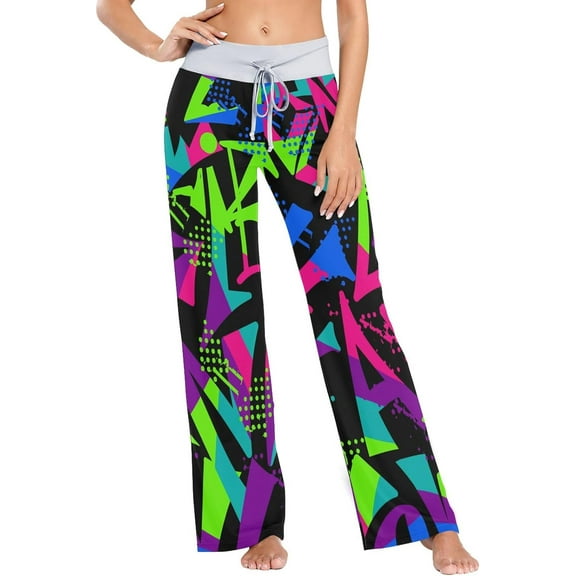 GZHJMY Women's Pajama Pants Graffiti Lettering Comfy Stretch Sleepwear Essentials womens Lightweight Lounge Terry Pajama Pant, Large