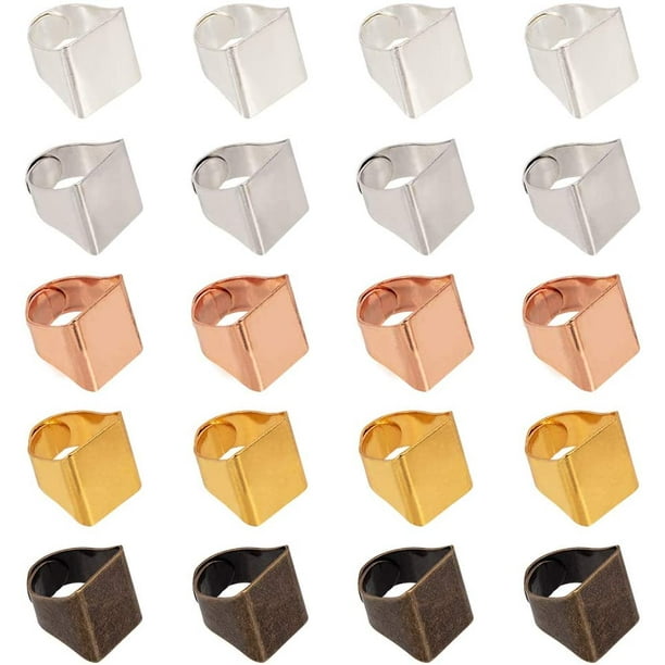 30 piezas de bases rectangulares de latón en 5 colores para anillos, ideales para decorar joyas.