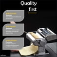 thumbnail image 3 of (Silver) - GOURMEX Stainless Steel Manual Pasta Maker Machine With Adjustable Thickness Settings Perfect for Professional Homemade Spaghetti and Fettuccini Includes Removable Handle and Clamp (Silver), 3 of 5