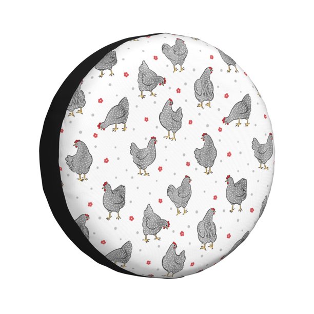 Fotbe Funny Chicken Funda de Llanta de Repuesto con Estampado, Engrosada, Ajuste Universal para Jeep, Remolque, RV, SUV, Camión-17 inch