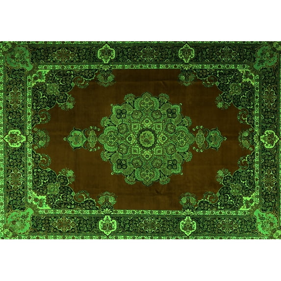 Ahgly Company Indoor Rectangle Persian Green Traditional Area Rugs, 4' x 6'