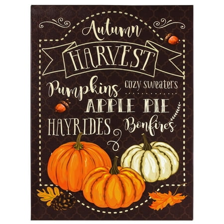 Harvest Fall Decor Wrapped Canvas Wall Art 15 X 19 Walmart Com
