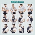 thumbnail image 4 of Portabebés con asiento de cadera, YIYUNBEBE 6 en 1, portabebés para recién nacidos y niños pequeños, portabebés ajustable desmontable para bebés de 7 a 44 libras, todas las estaciones, color azul oscu, 4 of 5