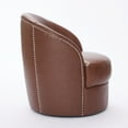 thumbnail image 4 of Noble House Leather Swivel Accent Chair, 360° Spin Mid-Century Modern Lounge Chair for Living Room, Brown, 4 of 6