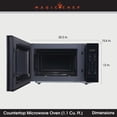 thumbnail image 4 of Magic Chef - Horno de microondas compacto para encimera, 1000 vatios, negro, 1.1 Cu. Aparato de cocina digital con un solo toque, cerradura para niños, temporizador, recalentamiento, descongelación y, 4 of 5