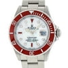 Pre-Owned Rolex Mens Submariner Stainless Steel Oyster Perpetual MOP Diamond & Ruby Watch with Red Insert