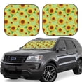 thumbnail image 2 of Uemuo Sunflower Leaves Printed 2 PCS Car Windshield Sun Shade, Auto Sun Heat and UV Rays Blocker, Foldable Automotive Front Window Sunshade Protector, 2 of 7