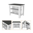thumbnail image 5 of 40.5" Kitchen Island with 3 Shelves, Kitchen Shelf with Large Worktop and Open Spice Rack Shelf, Storage Table with Onyx Finish for Dining Room, Entrance Hall, Living Room, Hallway, White, 5 of 5