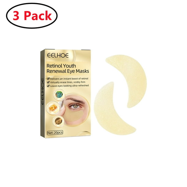 3 Pack 24k Gold Under Eye Patches 20 Pcs Eye Mask Pure Gold Anti