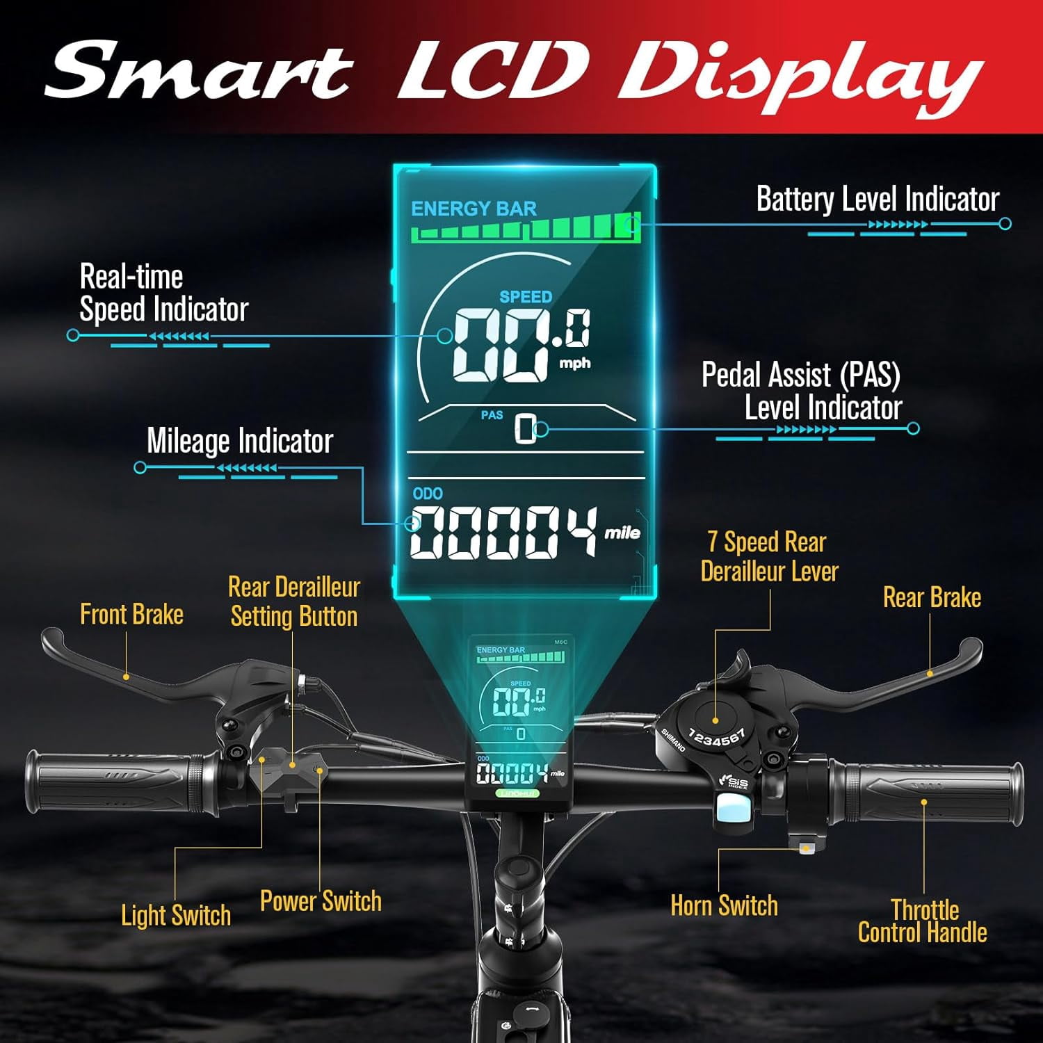 SIVROCK 26" Electric Fat Tire Mountain Bicycle for Adults, 1000W