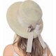 thumbnail image 4 of Womens Sun Straw Hat Summer UV Protection Travel Foldable Brim Bucket Hat Vintage Cloche Beach Fishing Cap, 4 of 4