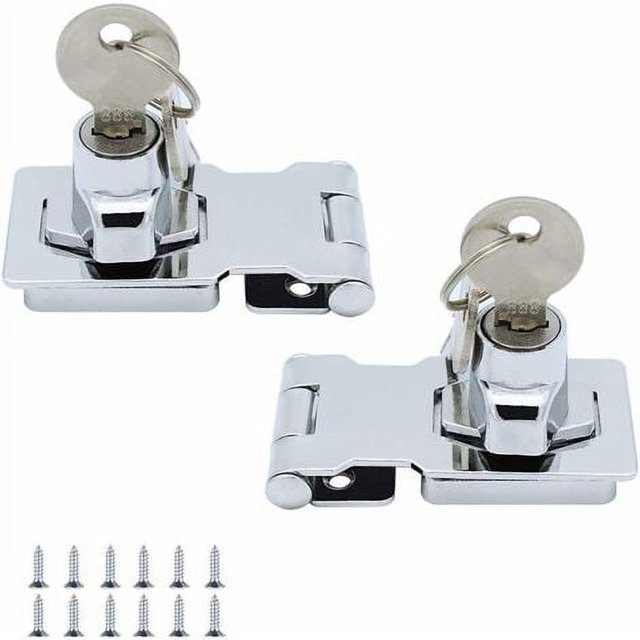 EcoNesxp Boîte de Rangement pour Meubles 65mm Verrou de Porte en Métal Matériel Chromé pour Verrouillage de Porte de Cabane 65mm Verrou de Porte en Métal