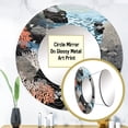 thumbnail image 3 of Designart "The Monochromatic Flow Of Coral Rivers" Coastal Coral Under Water Grey Large Round Mirror - Round Office Mirror Wall Decor - Coastal Round Printed Mirror - 36" x 36", 3 of 6