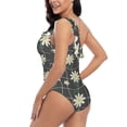 thumbnail image 6 of Balery Daisies Flowers One Shoulder Swimsuits for Women Ruffle Swimsuits Tummy Control One Shoulder Bathing Suits-Large, 6 of 8