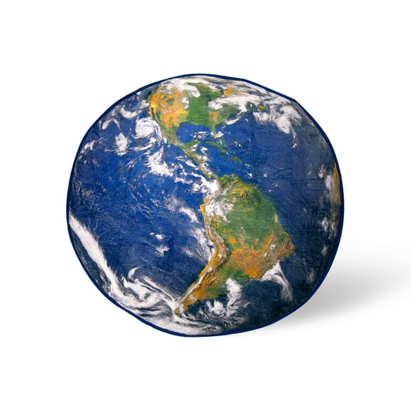 Planet Earth Round Fleece Throw Blanket | 60 Inches