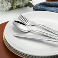 thumbnail image 4 of Queilt 5-Piece Hammered Silverware Set, Food-Grade Stainless Steel Flatware Set, Cutlery Set, Home Kitchen Utensil Set, Include Knifes Forks and Spoons Silverware Set, Mirror Finish, Dishwasher Safe, 4 of 5