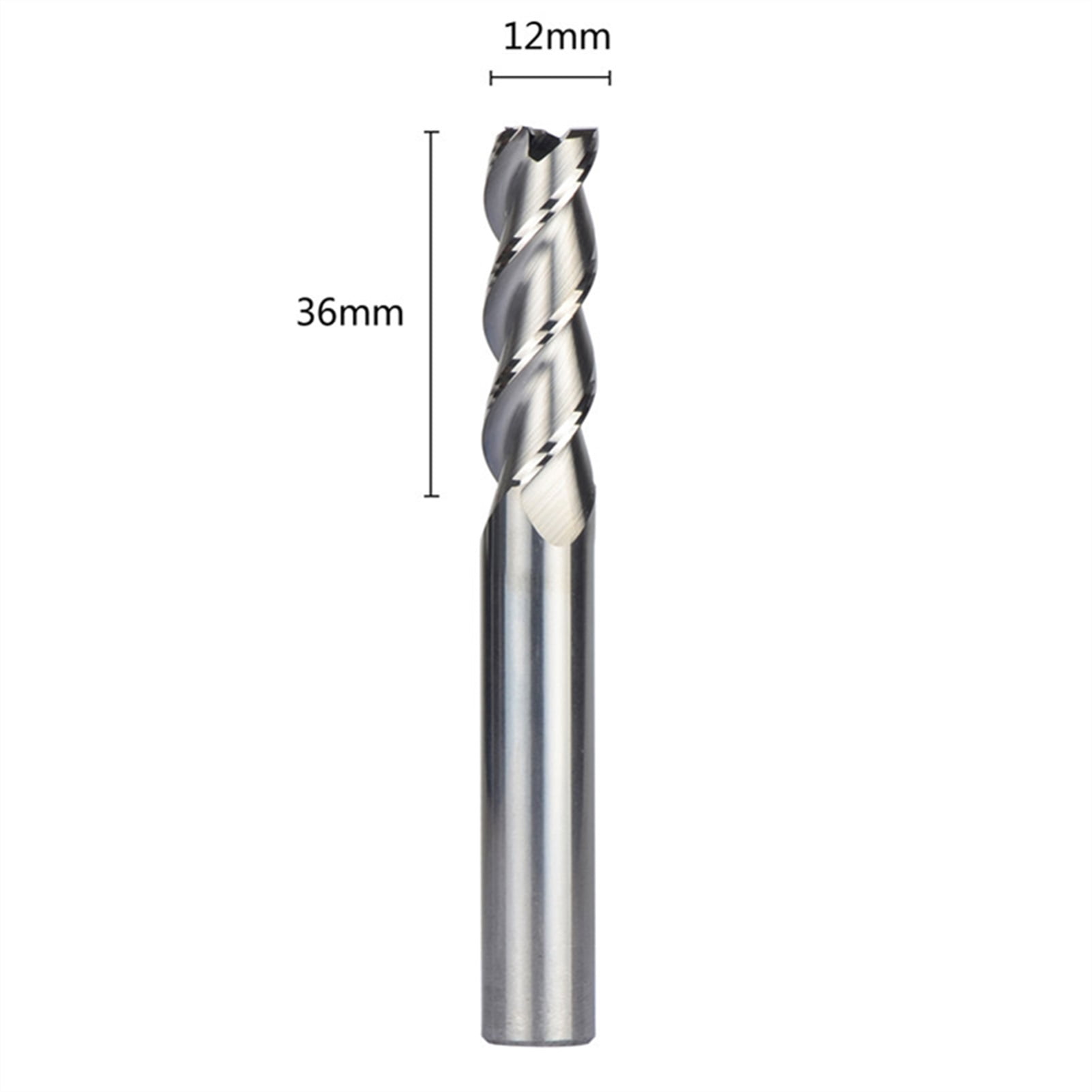 5pcs D12-12-75 Tungsten Steel End Mills 3 Flute Flattened Head Milling Cutters Carbide End mills HRC45 Suitable for Aluminum