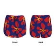 thumbnail image 5 of Lsque Red Floral Printed Women's Running Shorts with Liner Pockets,Elastic Quick Dry Workout Athletic Gym Yoga Shorts,Womens High Waist Shorts-XX-Large, 5 of 9