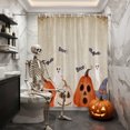 thumbnail image 3 of Shower Curtains for Bathroom-48"x72",Pumpkin Ghost Halloween Waterproof Bath Curtain Grommet Shower Curtain Set with Hooks, 3 of 9
