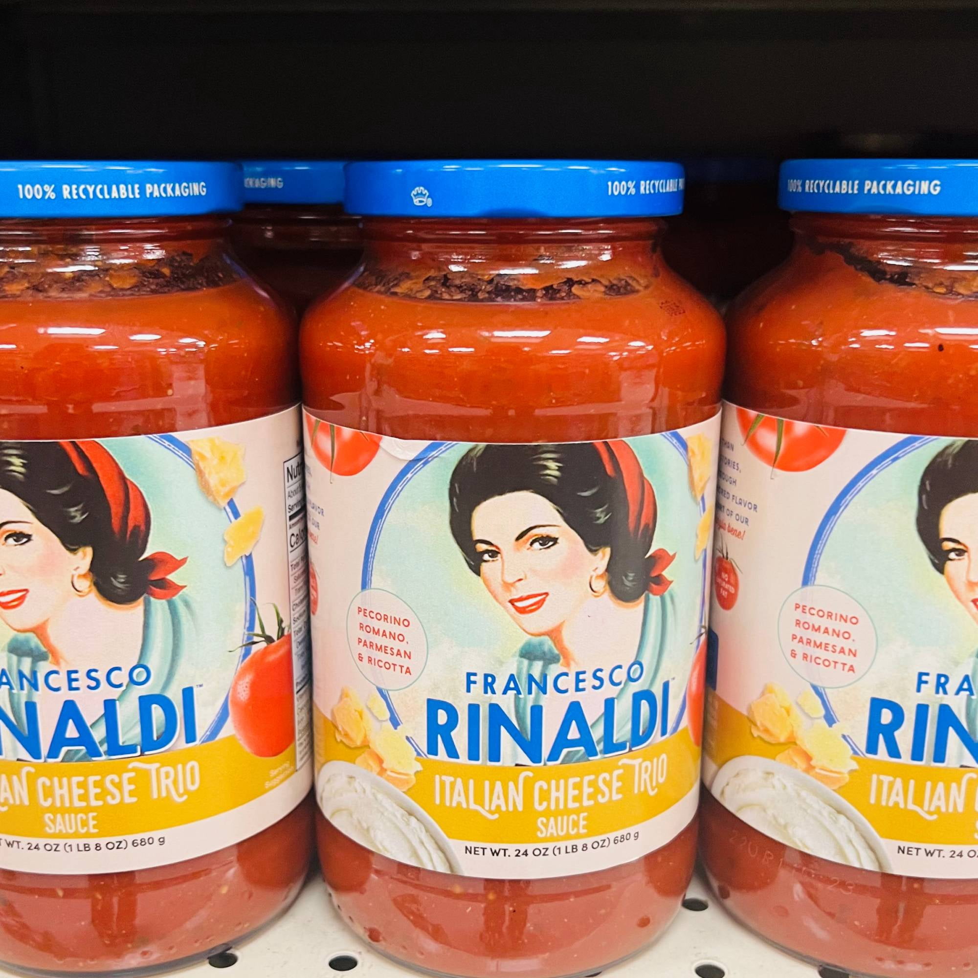 (3 pack) Francesco Rinaldi, Italian Cheese Trio Sauce, 24 oz, Low Fat, Gluten Free