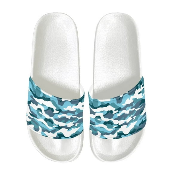 Psesaysky Men's Camouflage Slide Sandals Anti-Slip Lightweight Sandals for Beach Swimming Pool for Shower Size 6-13.5