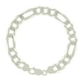thumbnail image 2 of Auriga 10mm Super Flat Figaro Chain Bracelet 9" in 925 Sterling Silver, 2 of 5