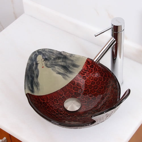 Elimaxs Elite Glass Oval Vessel Bathroom Sink Walmart Com Walmart Com