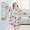 thumbnail image 4 of Wearable Blanket Hoodie for Kids Cute Apple Flannel Hooded Blanket with Pockets and Sleeves Suitable for Boys and Girls, 4 of 7